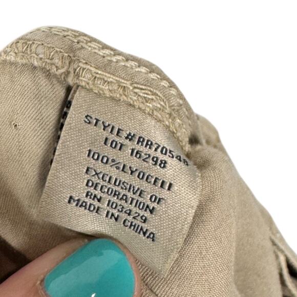 Marrakech Slouchy Cargo Utility Pants 27 Khaki Tan Boho Casual Grunge Ankle - Picture 6 of 6